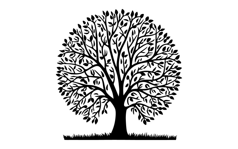 A tree vector silhouette art style Illustration