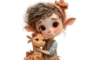 Girl Hugging with giraffe 15