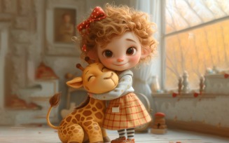 Girl Hugging with giraffe 16