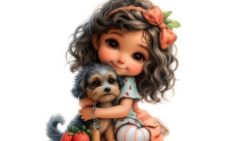 Girl Hugging with Puppy 07