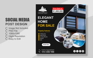 Real Estate Instagram Post Template in PSD - 043