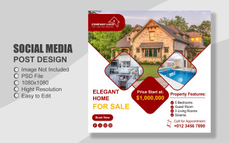 Real Estate Instagram Post Template in PSD - 048