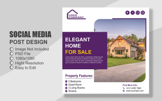Real Estate Instagram Post Template in PSD - Poster - Flyer - 031