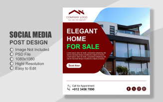 Real Estate Instagram Post Template in PSD - Poster - Flyer - 032