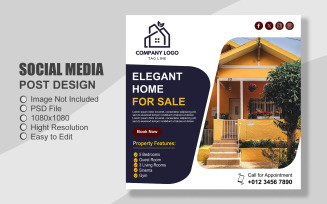 Real Estate Instagram Post Template in PSD - Poster - Flyer - 033