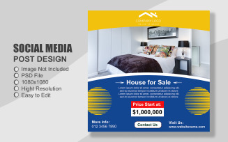Real Estate Instagram Post Template in PSD - Poster - Flyer - 036