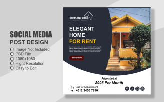 Real Estate Instagram Post Template in PSD - Poster - Flyer - 040