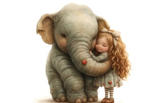 Girl Hugging with Elephant 39