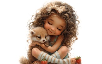 Girl Hugging with Ferrets 68