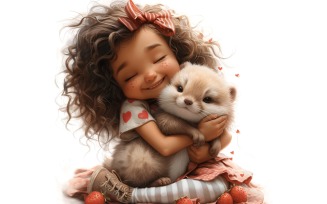 Girl Hugging with Ferrets 91