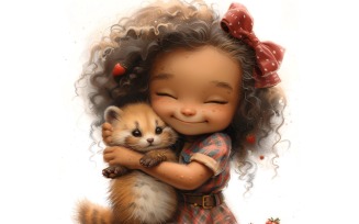 Girl Hugging with Ferrets 93