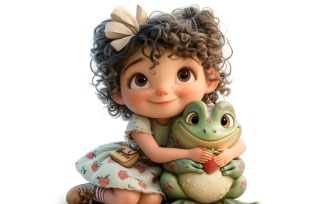 Girl Hugging with Frog 87