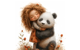 Girl Hugging with Panda 42