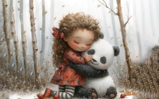 Girl Hugging with Panda 43
