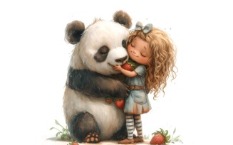 Girl Hugging with Panda 44