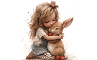Girl Hugging with Rabbit 18