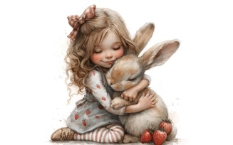 Girl Hugging with Rabbit 20