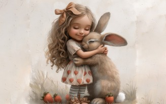 Girl Hugging with Rabbit 21