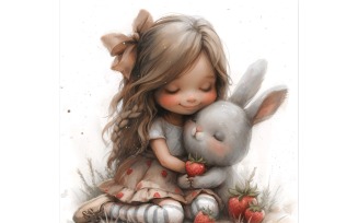 Girl Hugging with Rabbit 27