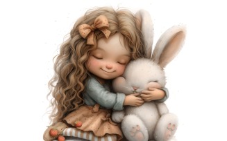 Girl Hugging with Rabbit 28