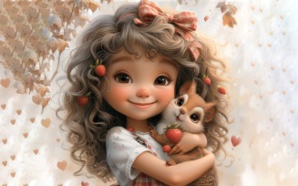 Girl Hugging with Squirrels 24