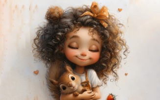 Girl Hugging with Squirrels 25