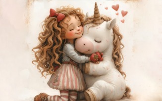 Girl Hugging with Unicorn 62