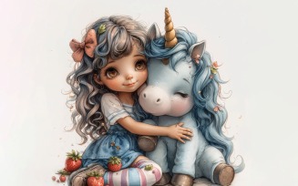 Girl Hugging with Unicorn 77