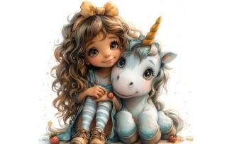 Girl Hugging with Unicorn 79