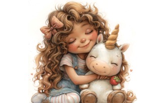 Girl Hugging with Unicorn78