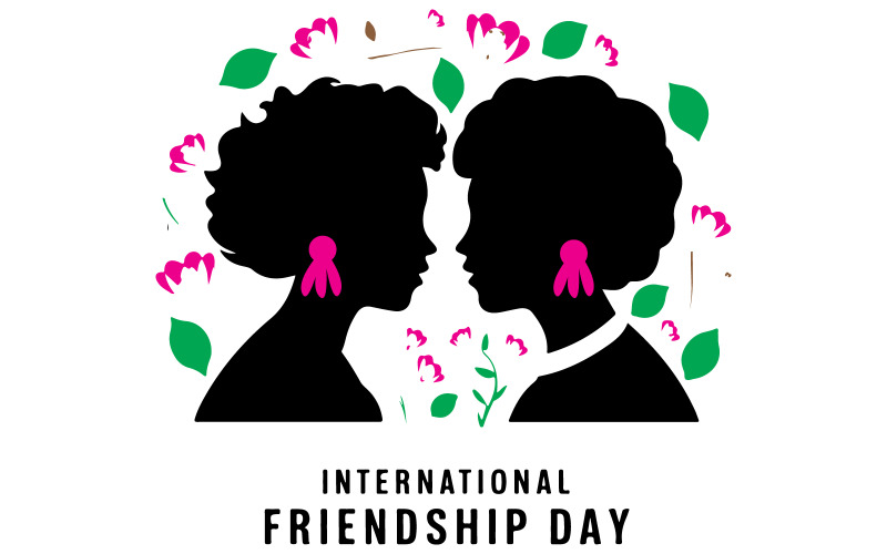 international-friendship-day-silhouette-vector Art Illustration