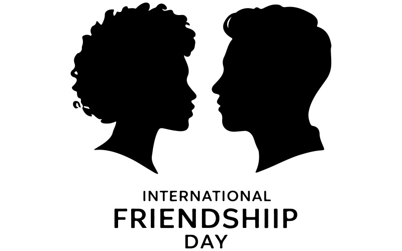 international friendship day silhouette vector Illustration