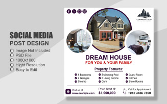 Real Estate Instagram Post Template in PSD - 055