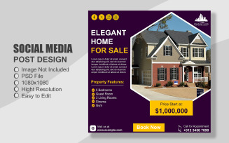 Real Estate Instagram Post Template in PSD - 057