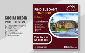 Real Estate Instagram Post Template in PSD - 059