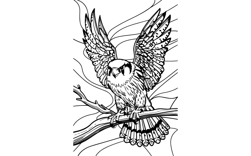 Bird draw silhouette vector art illustration Illustration