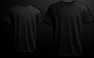 Blank T-shirt design_black T-shirt on the black background