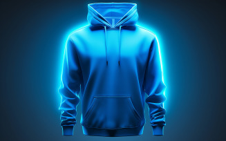 Hanging blank hoodie on the neon action