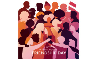 National friendship-day-silhouette-vector-Art Illustration 2024