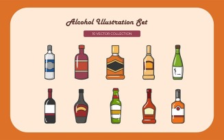 Alcohol Illustration Set Collection