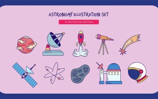 Astronomy Illustration set Collection