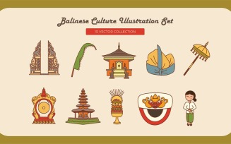Balinese Culture Illustration Set