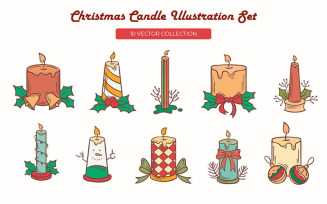 Christmas Candle Vector Set