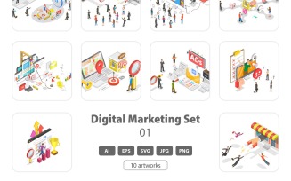 Digital Marketing Concepts Set