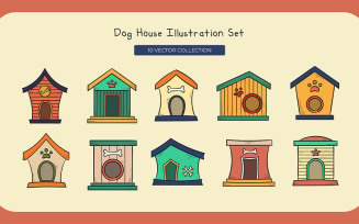 Dog House Vector Set Collection