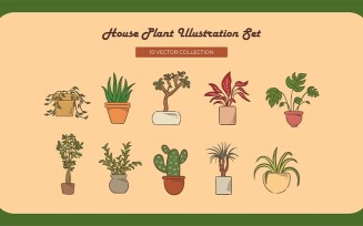 Houseplant Illustration Set Collection