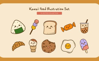 Kawaii Food Vector Set Collection