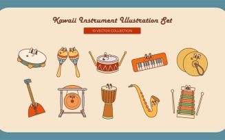 Kawaii Instrument Vector Set