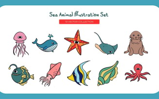 Sea Animal Vector Set Collection