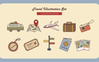 Travel Element Illustration Set